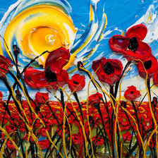 Схема вышивки «Поле маки, живопись, мастихин»