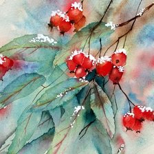 Схема вышивки «КАЛИНА ПОД СНЕГОМ»