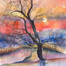 Схема вышивки «ОДИНОКОЕ ДЕРЕВО»