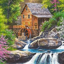 Схема вышивки «Водяная мельница»