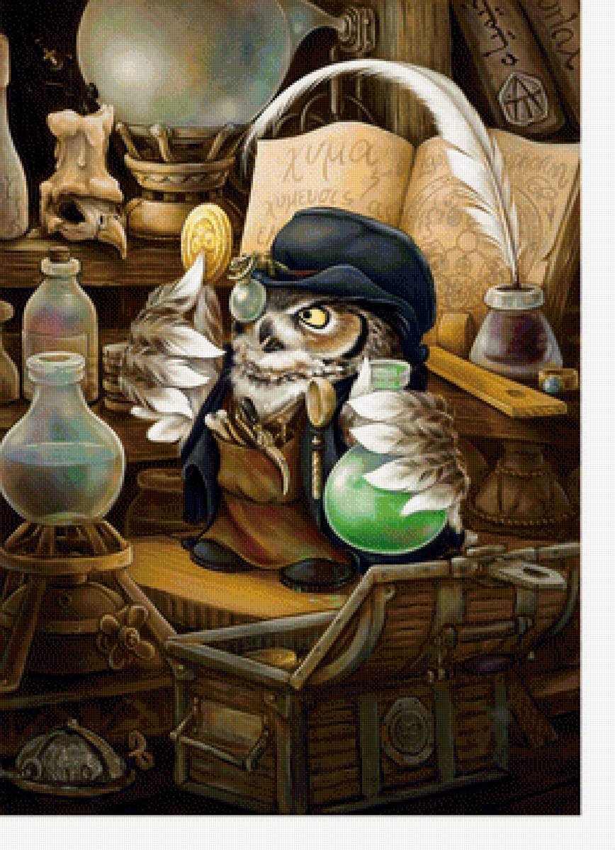 Алхимик. - птица, сова, сказка - предпросмотр