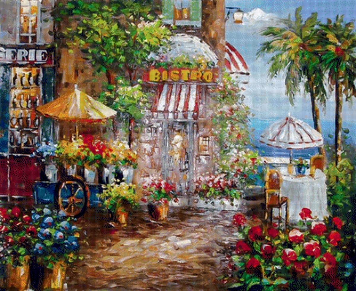 French Bistro. - j. burnett paintings.scenarys.flowers and gardens. - предпросмотр