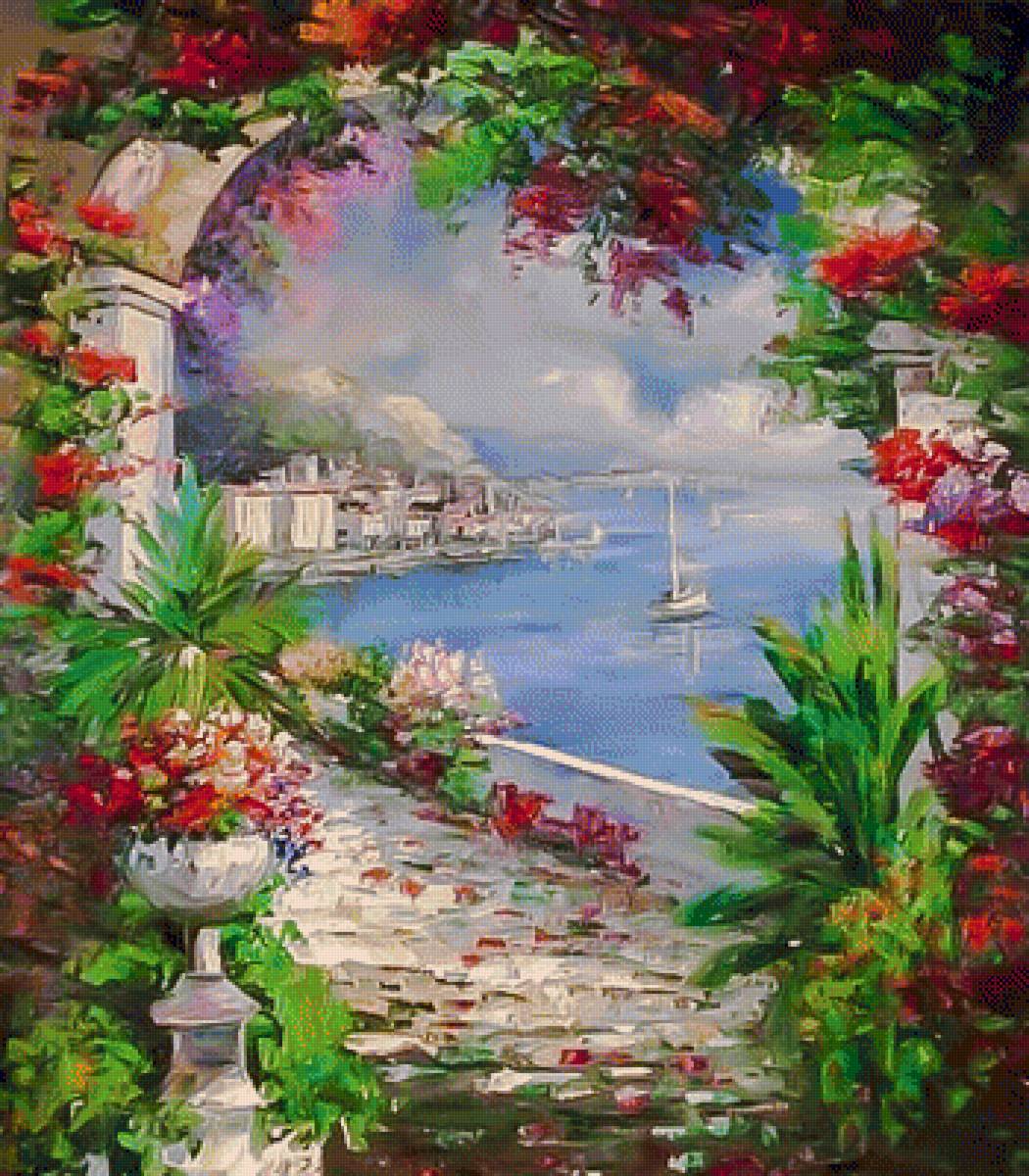 Garden Archway. - seascape.flowers and gardens. - предпросмотр