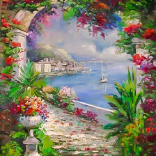 Схема вышивки «Garden Archway.»