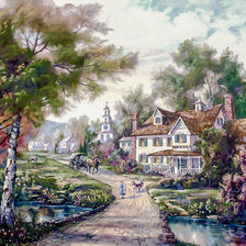 Схема вышивки «Hamlet of Cloverdale.»