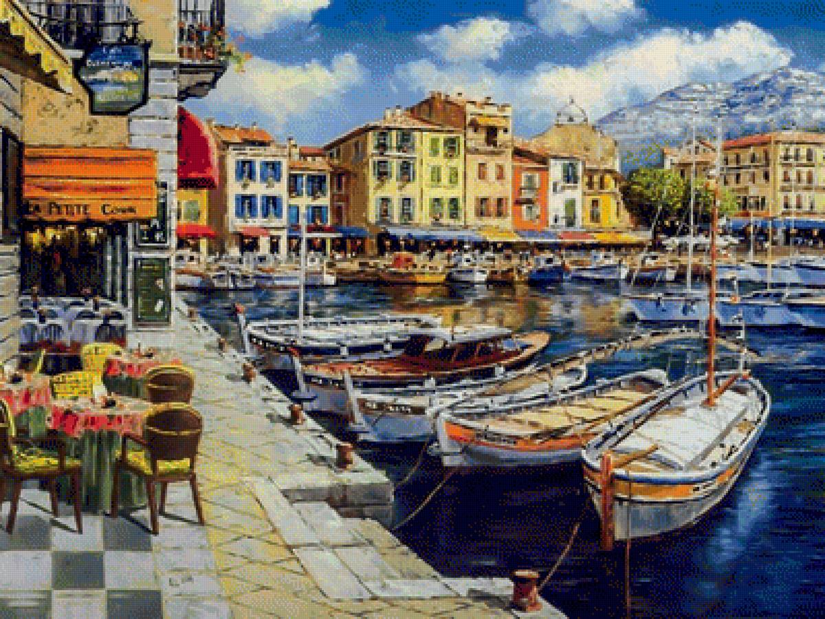 Hprnfleur Harbour. - sung sam park paintings. seascenes. - предпросмотр