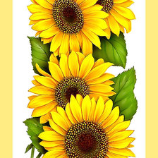 Схема вышивки «Серия "Подсолнухи". Панелька»