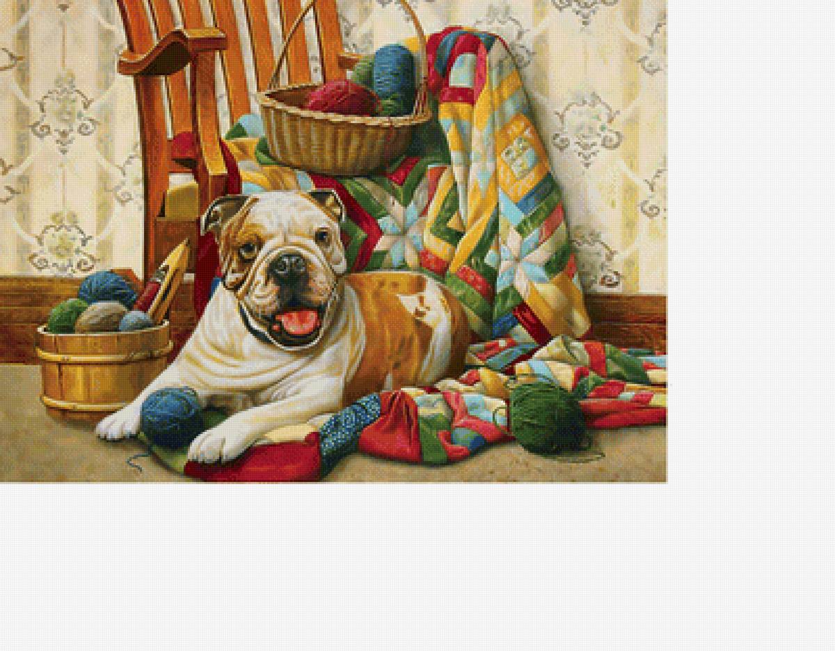 Пёс-рукодельник. - нитки, рукоделие, собака, клубок - предпросмотр