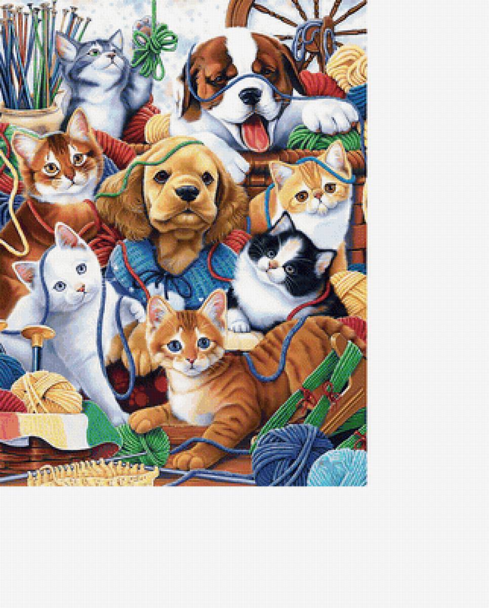 Рукодельнички:) - клубки, котята, спицы, коты, щенки, собаки, рукоделие - предпросмотр