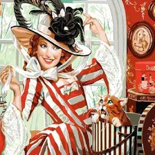 Схема вышивки «меняю шляпку на кота»