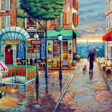 Схема вышивки «Rainy Day Stroll.»