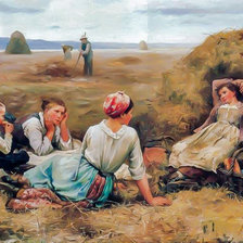 Схема вышивки «Resting Harvesters.»