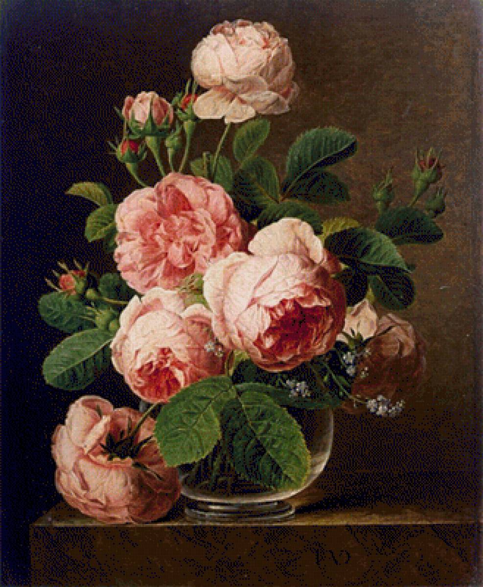 Roses in a glass vase - roses in a glass vase jan frans van dael - предпросмотр