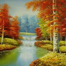 Схема вышивки «осенний пейзаж»