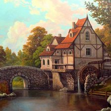 Схема вышивки «Старая мельница»