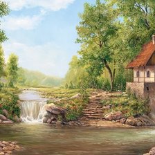 Схема вышивки «Мельница»