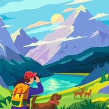 Схема вышивки «Горное озеро»