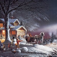 Схема вышивки «Новогодняя ночь»