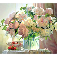 Схема вышивки «Пионы.»