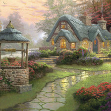 Схема вышивки «Домик в лесу»