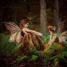 Схема вышивки «Маленькие феи в чаще леса»