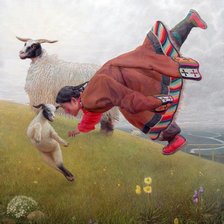 Схема вышивки «Ван Игуан, летающие девушки»