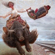 Схема вышивки «Ван Игуан, летающие девушки»