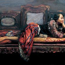 Схема вышивки «Zhao Kailin, японка за отдыхом»