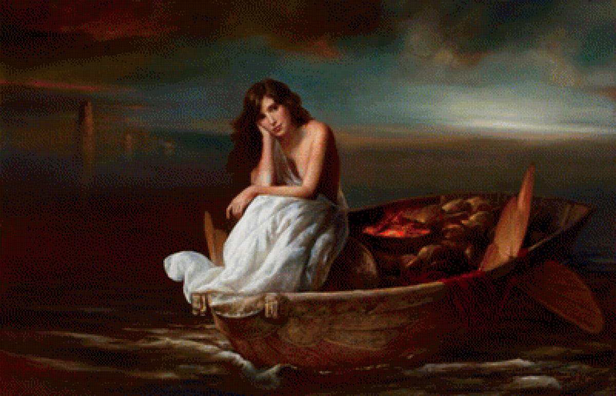 Рикардо Фернандес Ортега - девушка в лодке - предпросмотр