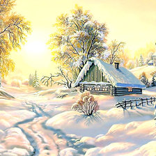 Схема вышивки «Серия "Пейзаж". Зима»