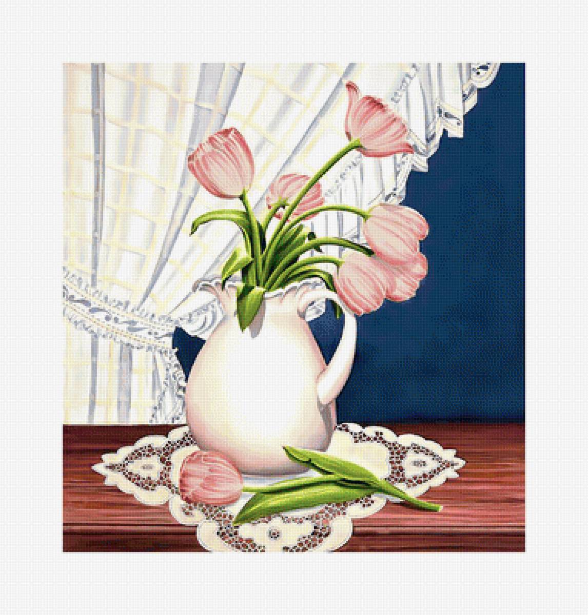 Тюльпанчики. - ваза, букет, тюльпаны, цветы - предпросмотр