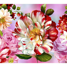 Схема вышивки «Яркие цветы.»