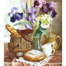 Схема вышивки «Натюрморт с хлебом.»