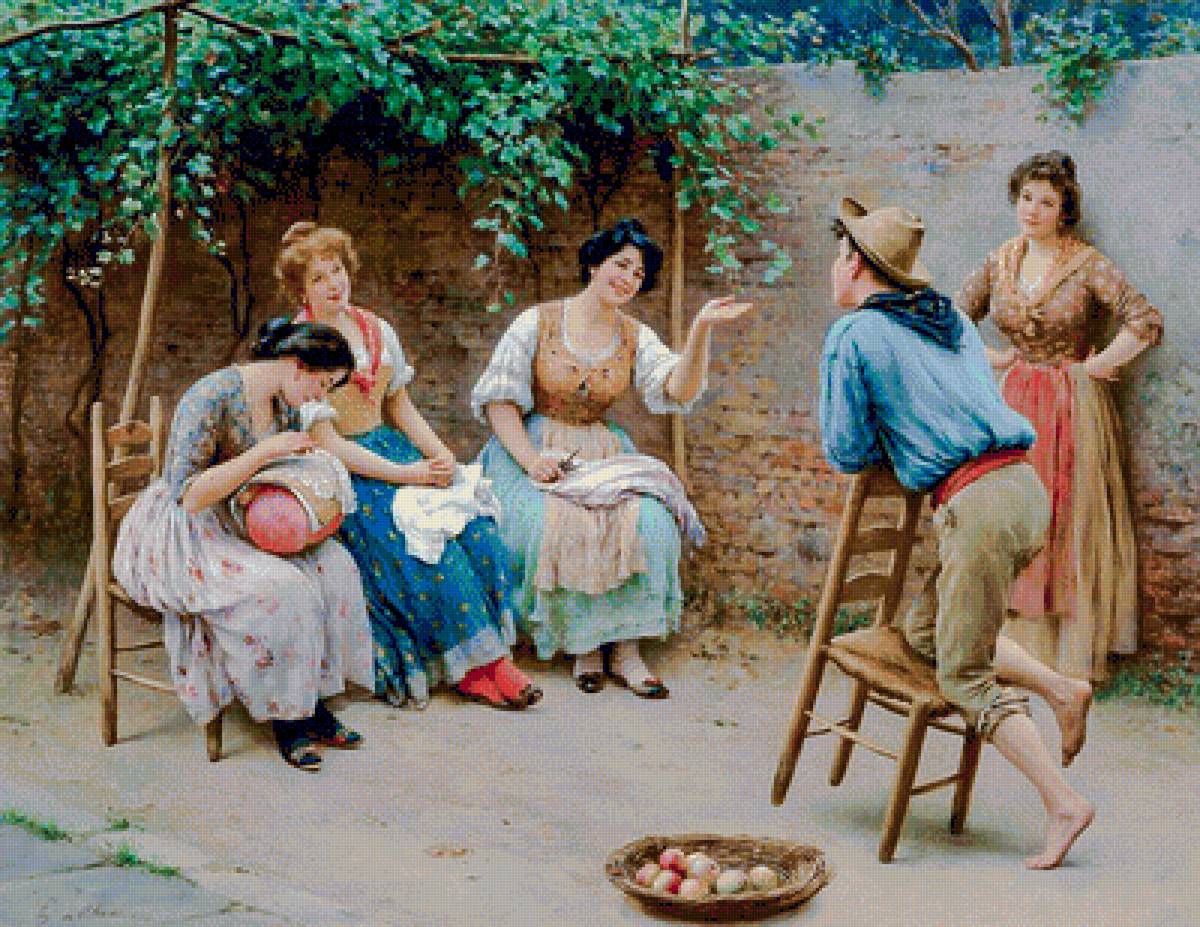 Conversation. - eugene de blaas paints.scenary.people. - предпросмотр