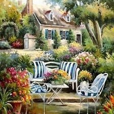 Схема вышивки «PAISAJE VICTORIANO 1»