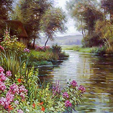 Схема вышивки «Flowers By the Edge of the River.»