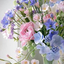 Схема вышивки «букет в пастельных тонах»