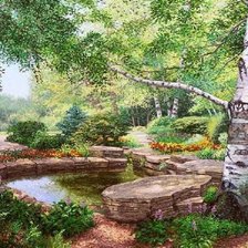 Схема вышивки «пейзаж»