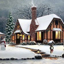 Схема вышивки «зимний вечер»