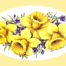 Схема вышивки «Серия "Нарциссы"»