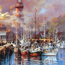 Схема вышивки «У причала»