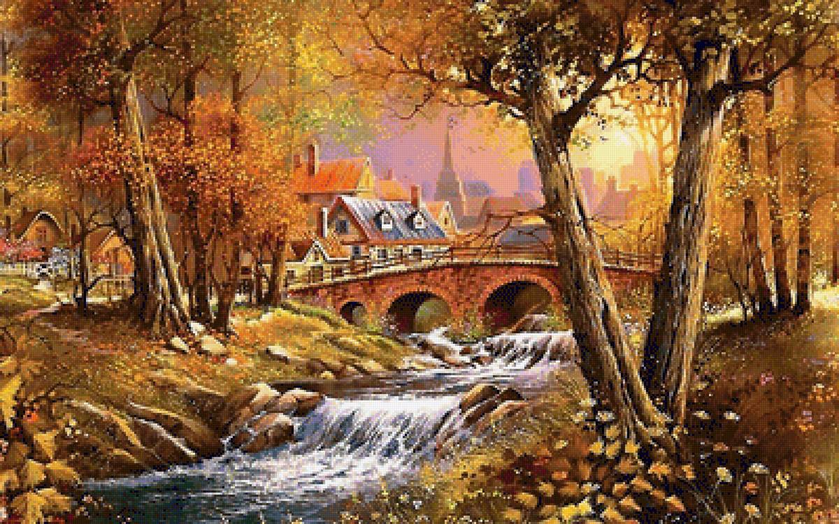 Мост через реку - предпросмотр