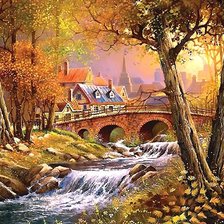 Схема вышивки «Мост через реку»