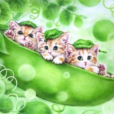 Схема вышивки «котята в горохе»