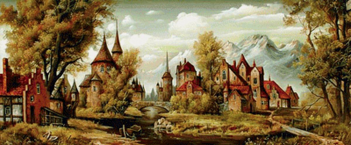 №1985391 - горы, пейзаж, старый замок - предпросмотр