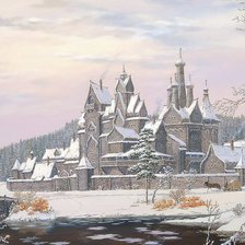 Схема вышивки «старый замок»