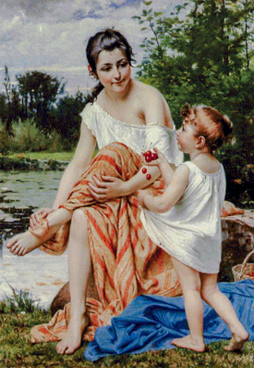 L'Offrande. - françois alfred delobbe paintings.people. - предпросмотр