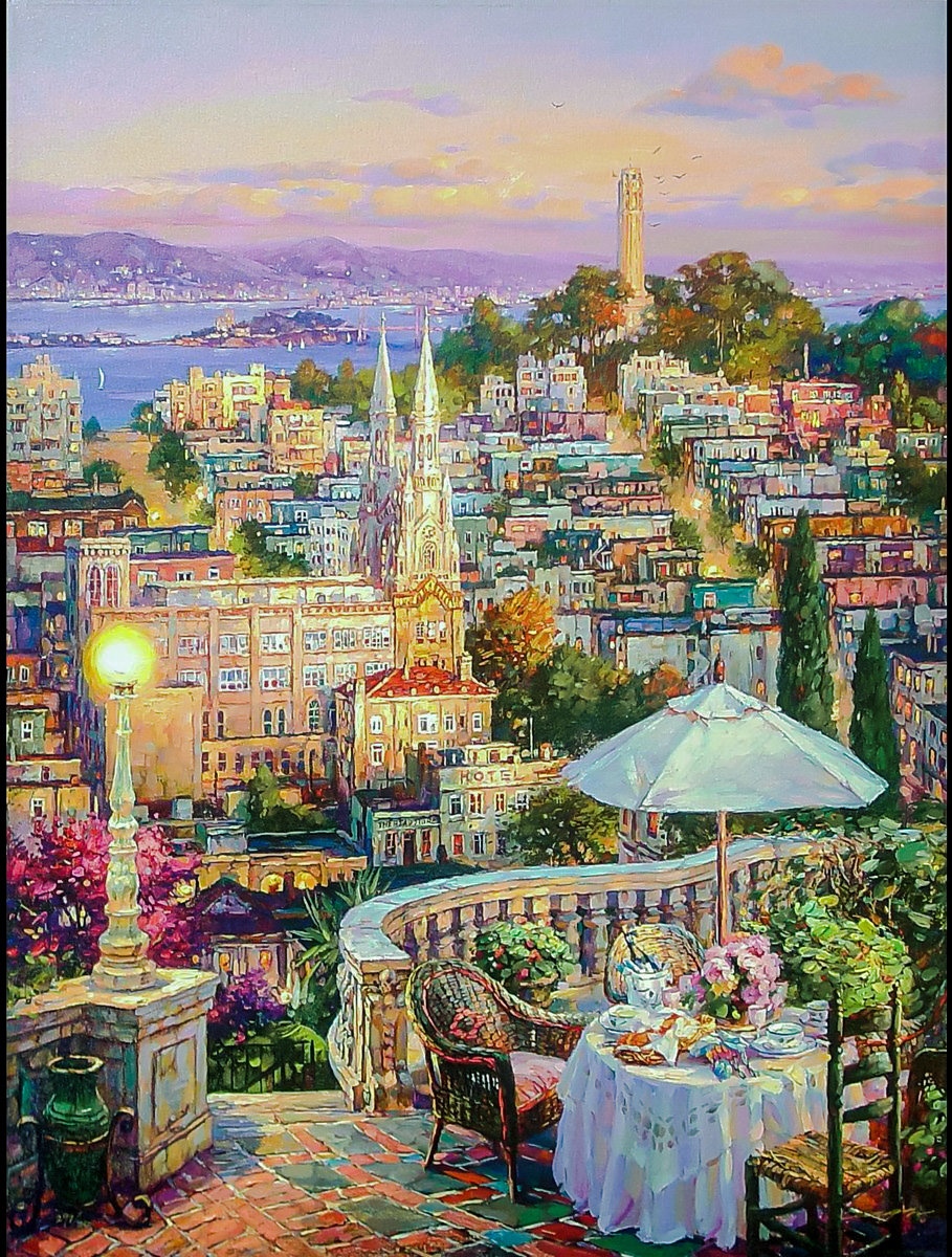 My Balcony. - cao yong painter.scenary.cityscape. - оригинал