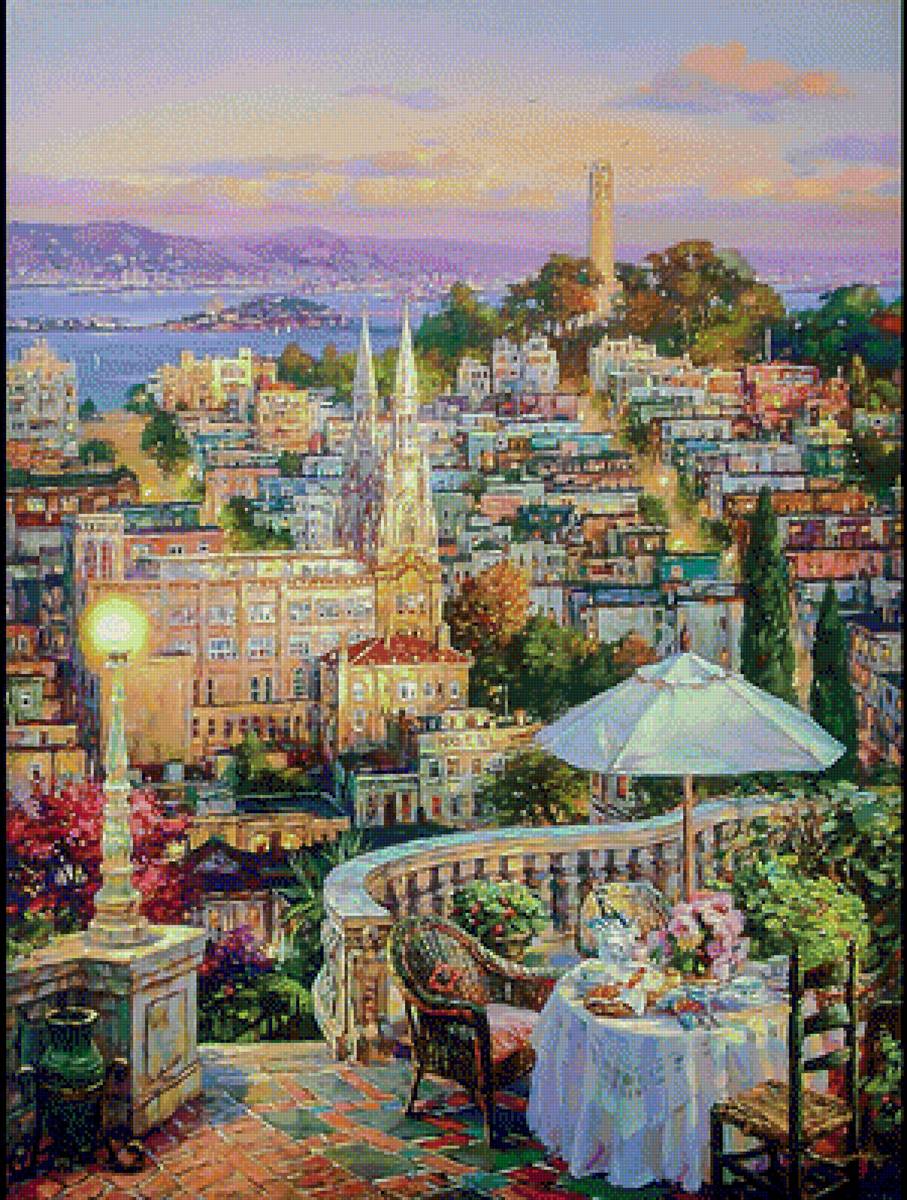 My Balcony. - cao yong painter.scenary.cityscape. - предпросмотр