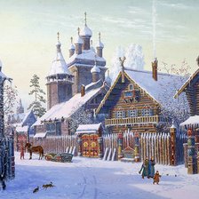 Схема вышивки «зима на Руси»